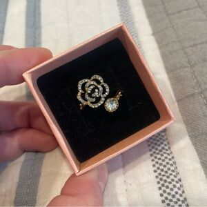 Elegant Gold and Silver Floral Earrings